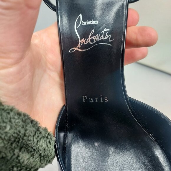 Christian Louboutin Jane Patent Strappy Slingback Pumps - Picture 5 of 14